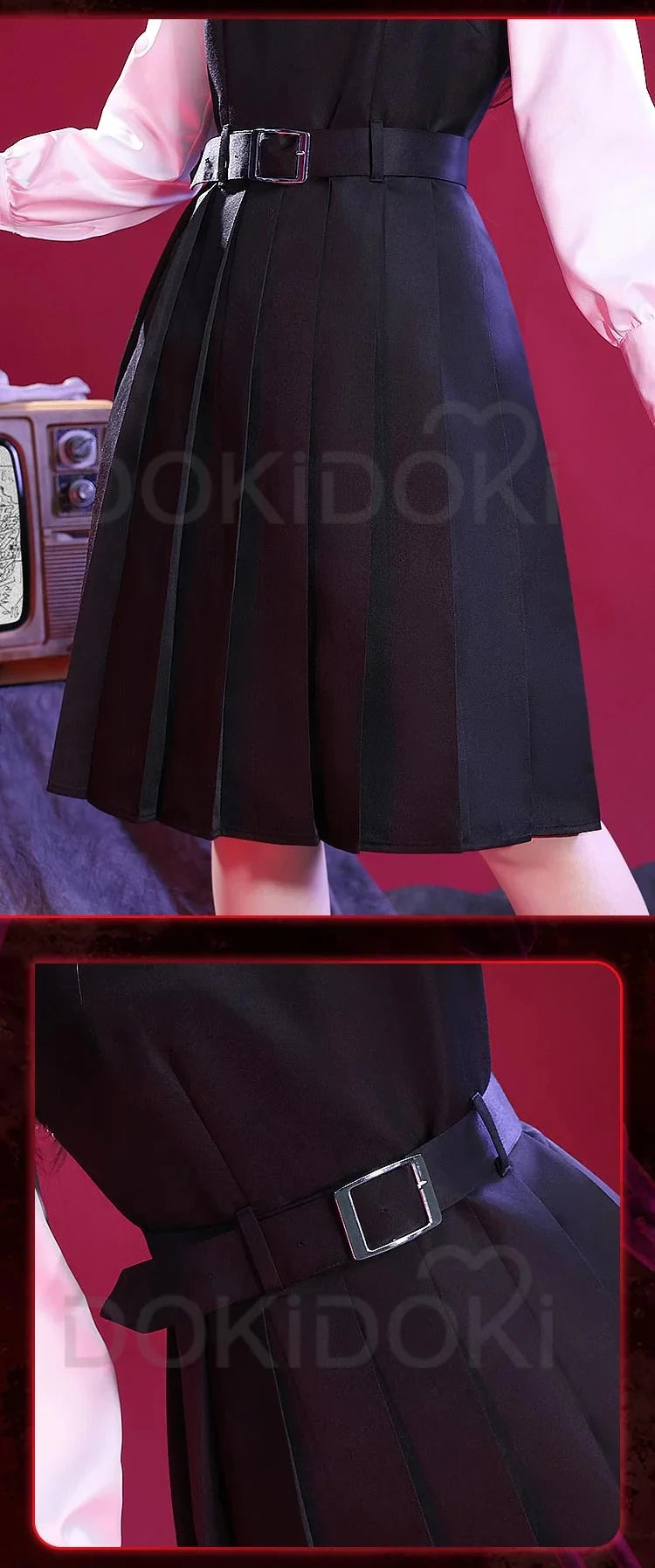 IN STOCK Mitakaa Asaa Cosplay Anime Cosplay Costume DokiDoki-SR Women Black Dress Mitakaa Asaa School Uniform Costume