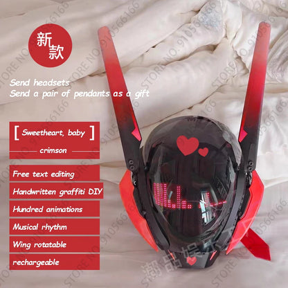 Cyberpunk App Mask Light Up Rolling Subtitles Screen Mask Cos Mech Technology Sense Mobile Phone Control Helmet Role Play