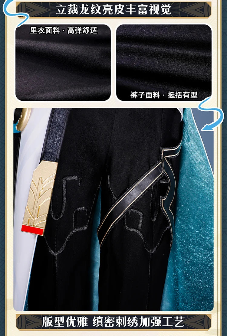 Honkai Star Rail Dan Heng Permansor Terrae Cosplay Costume Wig Uniform Headwear Metal Accessories Halloween Party for Women Men