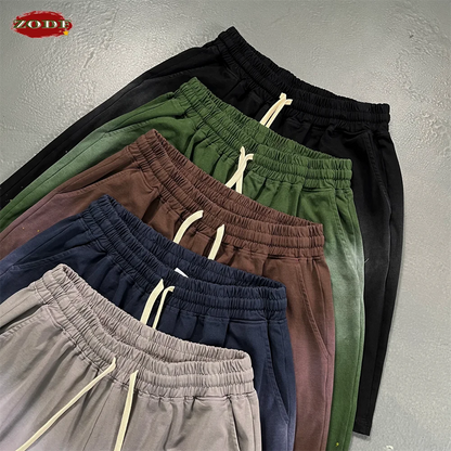 ZODF 2025 Summer 325gsm Monkey Washed Cotton Shorts For Men Unisex Retro High Street Loose Fit Paint Shorts Streetwears HY1064