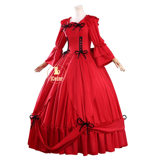 Scarlet El Vandimion Cosplay Costume Wig Dress Anime May I Ask for One Final Thing Ice Rose Earrings Halloween Party Women Girls