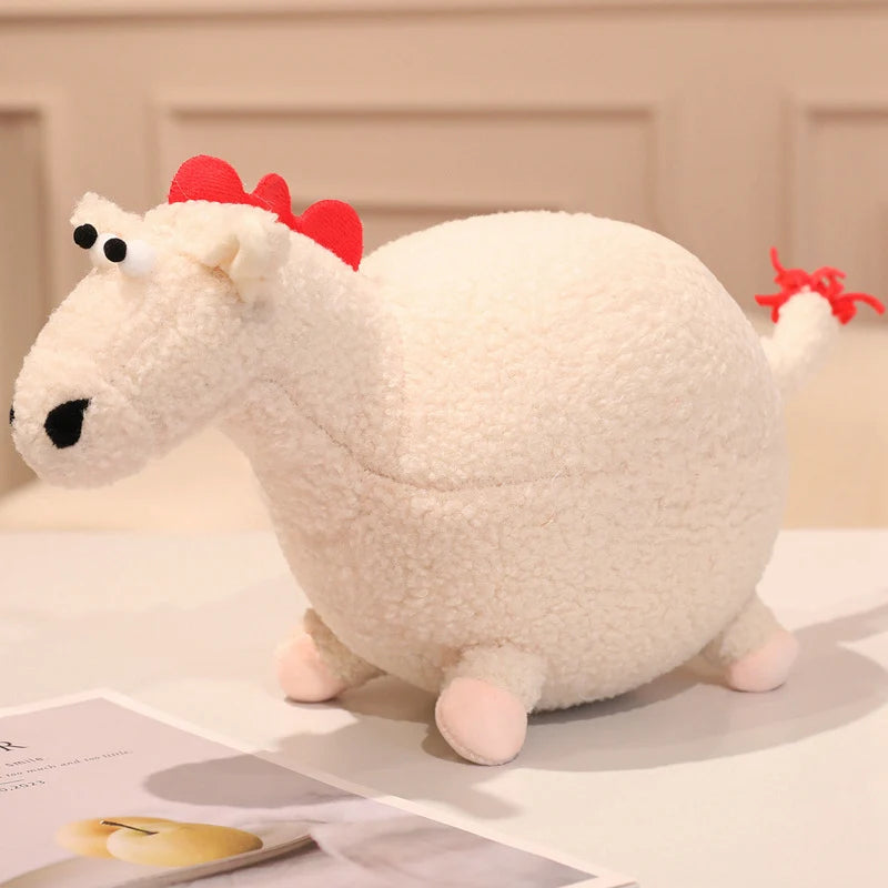 Cute Cartoon horse Plush Throw Pillow Toy Anime Stuffed Animals Round Fat Chubby Plushies Cushion Doll For Home Decor