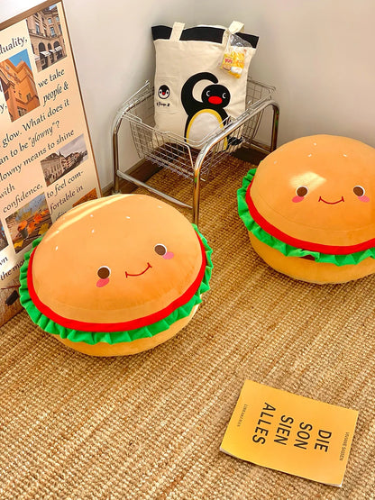 Comfortable Hamburger Seat Cushion Chair Sofa Back Cushion Thickened Sitting Cushion Floor Throw Pillow Room Decor Non-slip