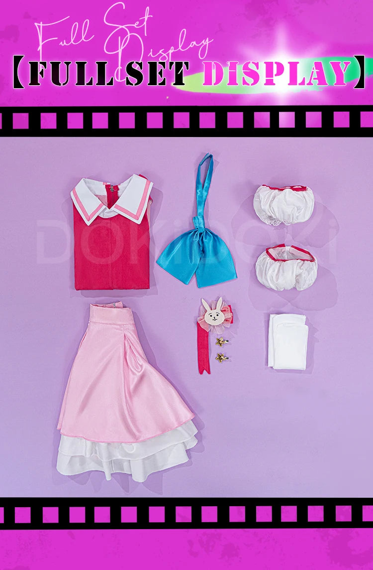 Hoshino Ai Cosplay Costume Anime Oshi no Ko Cosplay 【S-2XL】DokiDoki-R Hoshino AI Women Idol Pink Dress Costume Plus Size