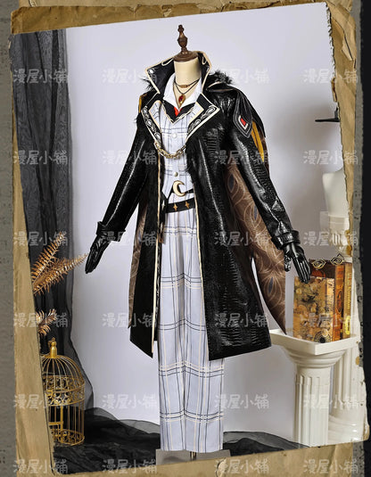 Identity V Prospector Cosplay Costume Norton Campbell Uniform Hat Glasses Bird of Prey Rings Halloween Party for Women Men Props