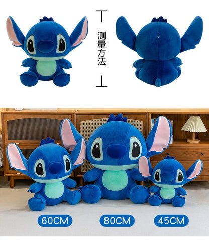 45/60/80CM Super Big Size Disney Stitch Anime Plush Stuffed Doll Kawaii Room Decoration Plushies Children's Pillow Holiday Gifts
