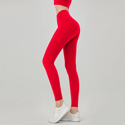 Summer Hot Sale Women’s High Waisted Hip Lifting Breathable Yoga Leggings for Running Cycling Fitness - Red / M