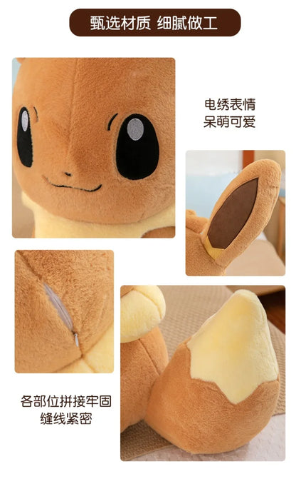 45/55/75CM Big Size Pokemon Eevee Plushies Kawaii Cartoon Anime Plush Soft Pillow Doll Stuffed Plushies Ornament Children's Gift