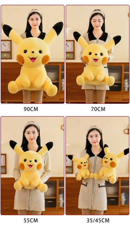 35-70CM Big Size Sitting Pikachu Plush Pokemon Cartoon Anime Peluche Kawaii Ornament Stuffed Animal Children's Toys Gifts