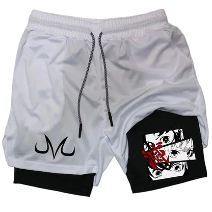 Demon Slayer Gym Shorts Man Women Double-Layer Mesh Breathable Sports Shorts new Summer Y2k Casual fitness Quick-drying Pants