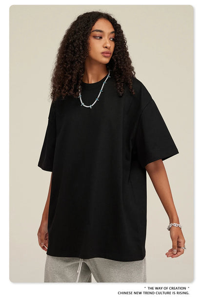 ZODF 2025 Heavy-Weight 425gsm 100% Cotton T-Shirts For Men Unisex Summer Oversized O-Neck Basic Solid T Shirt Brand Tees HY0485