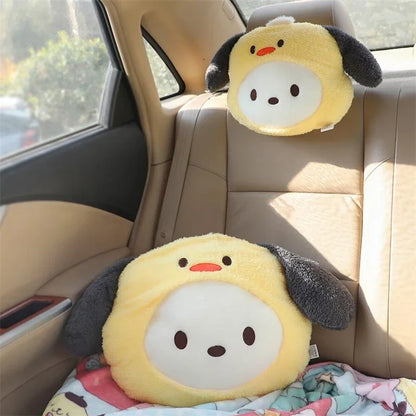 Sanrio Lovely Hello Kitty Headrest Back Cushion Chair Lumbar Support Car Seat Decor My Melody Kuromi Throw Pillow Gifts Girl