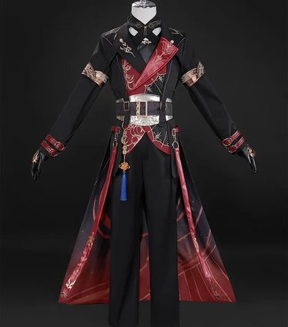 iCoser Love and Deepspace Xavier Cosplay Costume Black Hunter Uniform Shimmering Moonlight Halloween Party Women Men Carnival