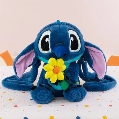 27CM Lilo and Stitch Backpack Cartoon Disney Plush Toy Anime Stuffed Kawaii Soft Stich Doll Plushie Kids Bag Birthday Xmas Gifts