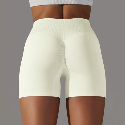 The Codex Summer V-Waist Peach Hip Lifting High Waist Seamless Yoga Shorts Tight Fitting Three Part Running Pants Speed