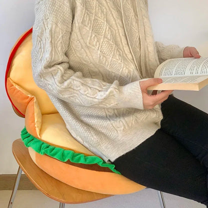 Comfortable Hamburger Seat Cushion Chair Sofa Back Cushion Thickened Sitting Cushion Floor Throw Pillow Room Decor Non-slip