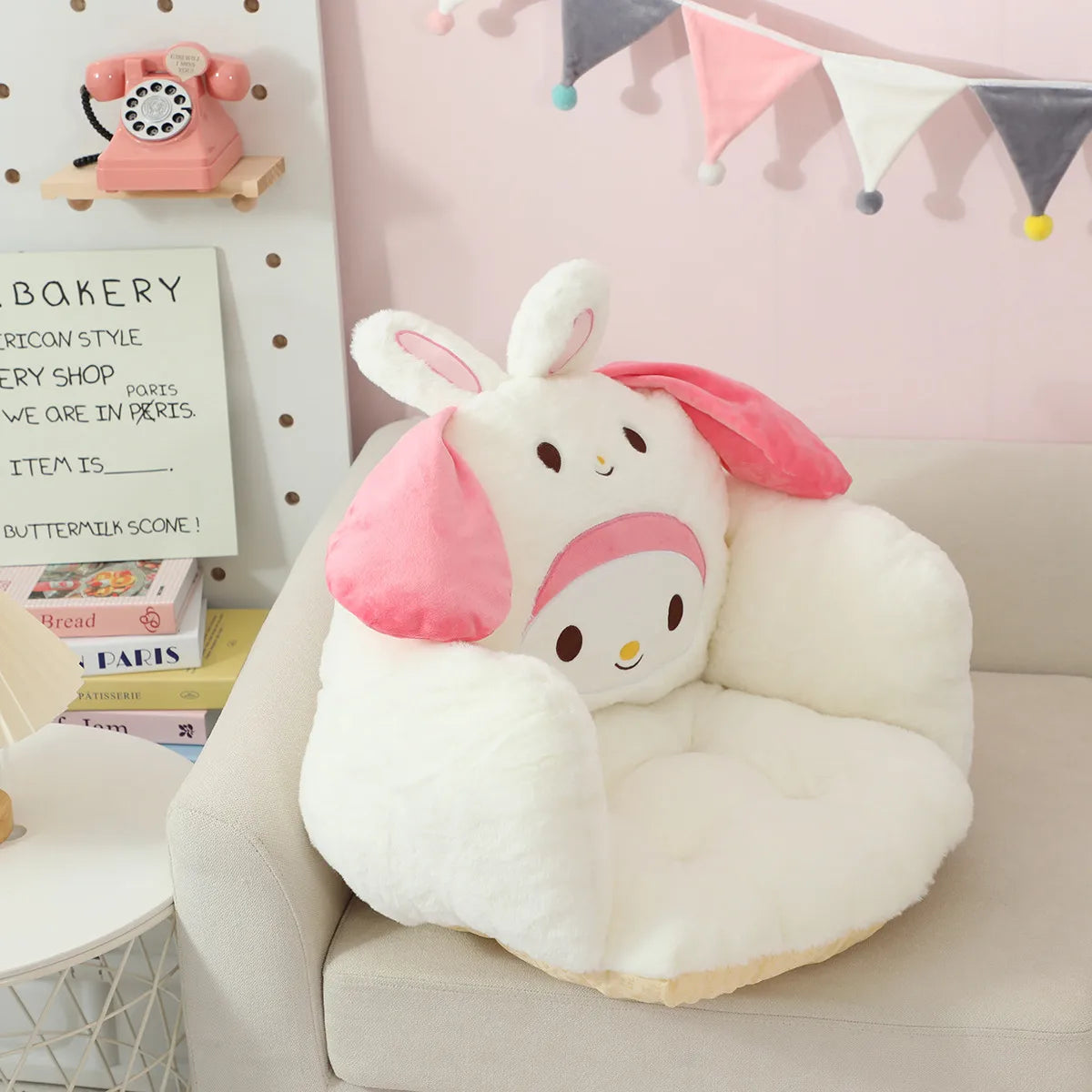 Sanrio Thickened Seat Cushion Kuromi My Melody Cinnamoroll Pochacco Sitting Cushion Chair Back Cushion Non-slip Comfortable