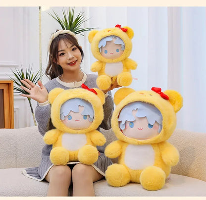 New 35/45/55CM Kawaii Movie Peripheral Yellow Little Bear Boy Stuffed Toy Soft Doll Pillow Decoration Children's Birthday Gif