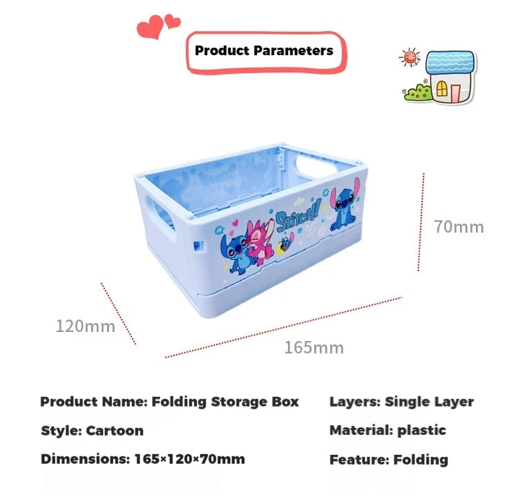 New Stitch Folding Storage Box Interstellar Baby Stitch Stacking Music Desktop Stationery Storage Rack