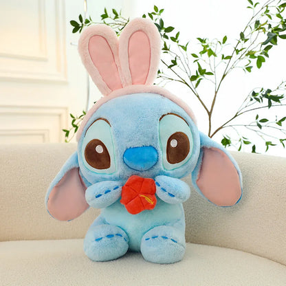 40/56/76cm Big Size Disney Stitch Angel Transformed Into A Rabbit Anime Plush Stuffed Doll Room Plushies Pillow Ornaments Gifts