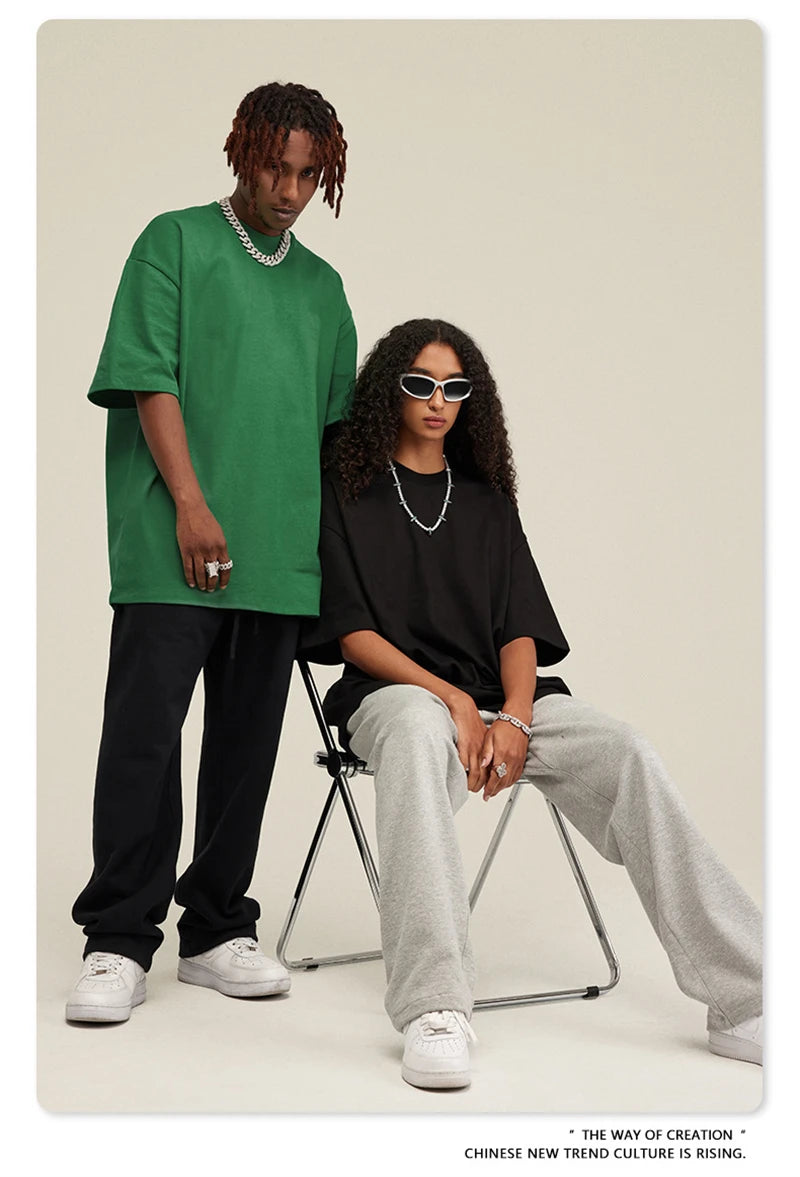 ZODF 2025 Heavy-Weight 425gsm 100% Cotton T-Shirts For Men Unisex Summer Oversized O-Neck Basic Solid T Shirt Brand Tees HY0485