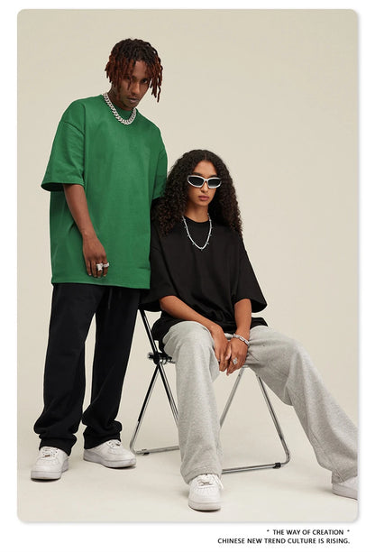 ZODF 2025 Heavy-Weight 425gsm 100% Cotton T-Shirts For Men Unisex Summer Oversized O-Neck Basic Solid T Shirt Brand Tees HY0485