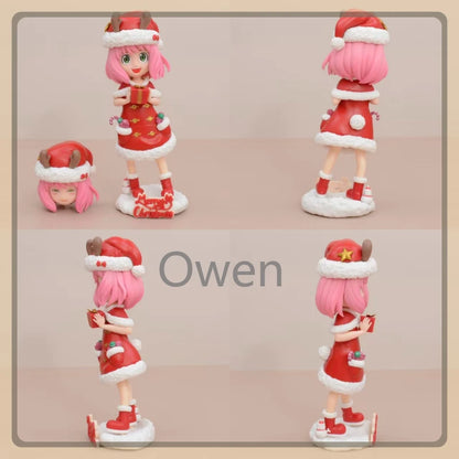 Christmas Anime Crayon Shin chan Figurine Santa Claus Spy Family Anya Action Figures Dolls Model Toys PVC Collectible Ornament