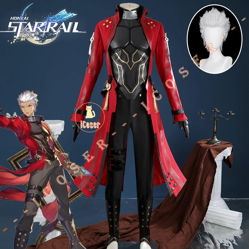 Honkai Star Rail Fate Archer Cosplay Costume Wig Uniform Coat Outfit Festival Halloween Party for Women Girls Carnival iCoser