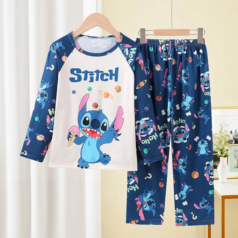 MINISO Disney Kids Pajamas Boys Pyjama Sets Long Sleeve Frozen Princess Elsa Winnie the Pooh Child Clothing Toddler Girl Pijamas