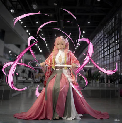 Kanroji Mitsuri Cosplay Costume Set Women Polyester