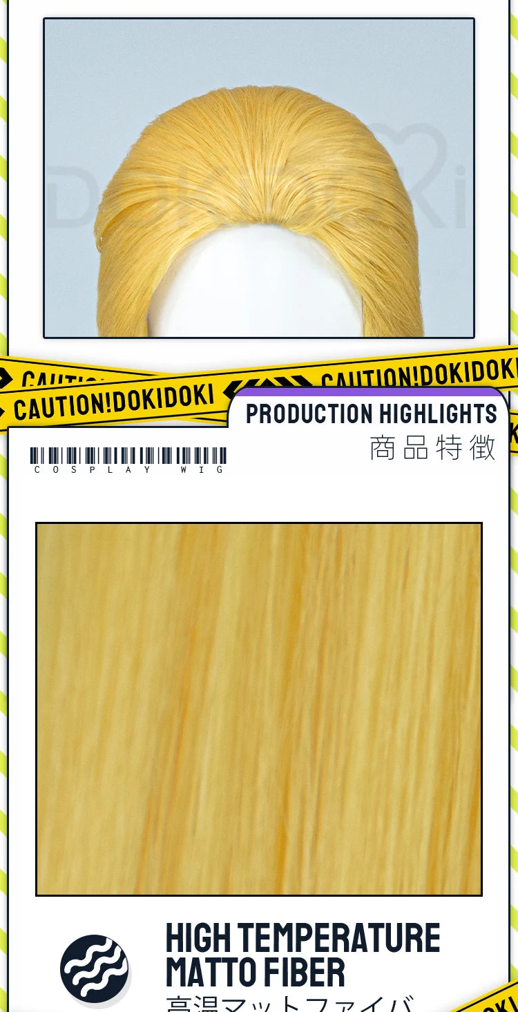 IN STOCK Princess Wig Game Cosplay DokiDoki Wig Women Cartoon Long Short Yellow Linkk Princess Cosplay Hair Free Cap Wig