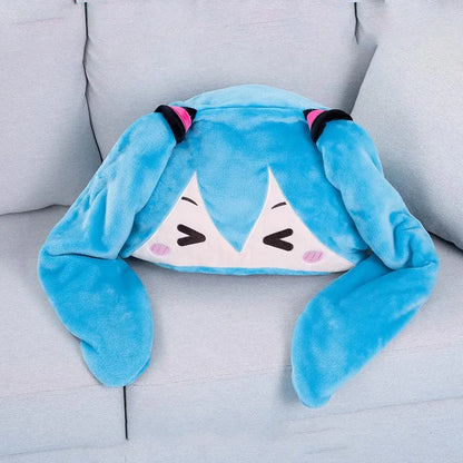 Kawaii Hatsune Itabag Multifunctional Hooded Air Conditioning Blanket Flannel Cloak Soft And Warm Nap Shawl Miku Surprise Gift