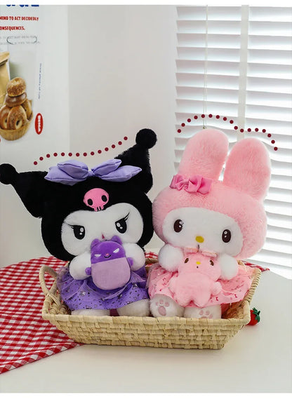 new 45/55/75cm Big Size Kuromi My Melody Sanrio Anime Plush Stuffed Doll Room Decoration Plushies Pillow Ornaments Holiday Gifts