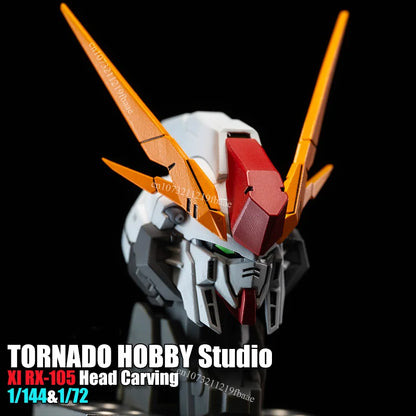 TORNADO HOBBY Studio XI RX-105 Head Carving 1/144 1/72 Sky Defender Assembly Model Kit Toy GK Model Mecha Head Accessory Gifts
