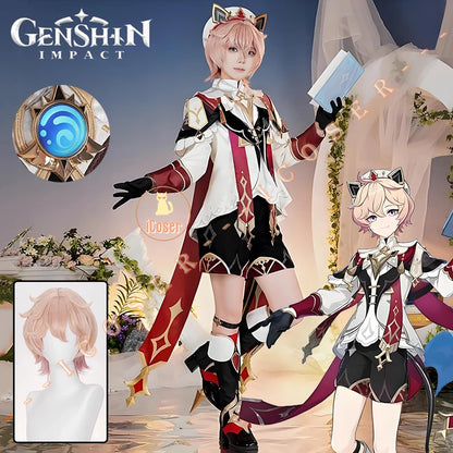 Genshin Impact Dahlia Cosplay Costume Wig New Skins Uniform Hat Goth Vampire Heterochromia Boy Mondstadt Halloween for Women Men