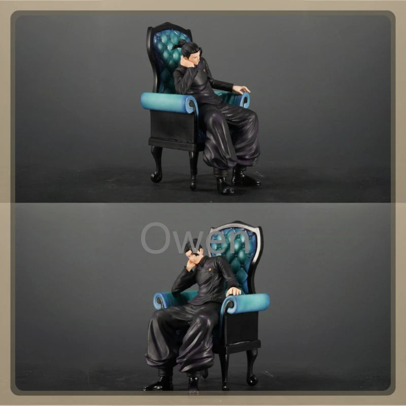 Anime 24cm Gojo Satoru Action Figures Jujutsu Kaisen Geto Suguru Figures Sitting Position PVC Decoration Mode Toys Birthday Gift