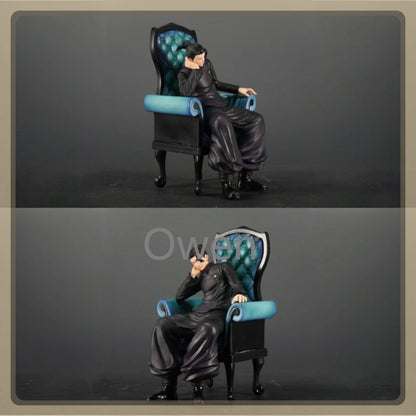 Anime 24cm Gojo Satoru Action Figures Jujutsu Kaisen Geto Suguru Figures Sitting Position PVC Decoration Mode Toys Birthday Gift