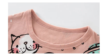 Toddler Girl Sleepwear Cotton Sets Funny Cartoon Winter Long Sleeve Kids Pajamas Girls Red Rabbit Pyjama 2 to 4 6 8 10 12 Years