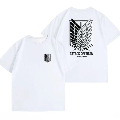 Attack on Titan Anime Oversize T-shirt Men Women Short Sleeve Casual Tee Cotton Unisex Streetwear Cosplay Harajuku Tops Y2k