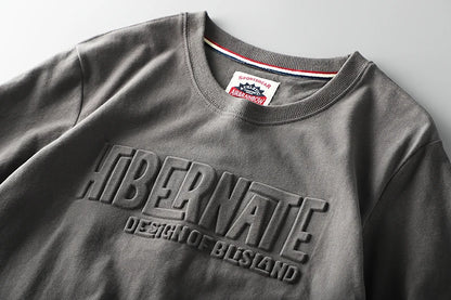 Summer American Retro Short-sleeved O-neck 3D Letter Printed T-shirt Men's Fashion Simple 100% Cotton Washed Casual Sport Tops