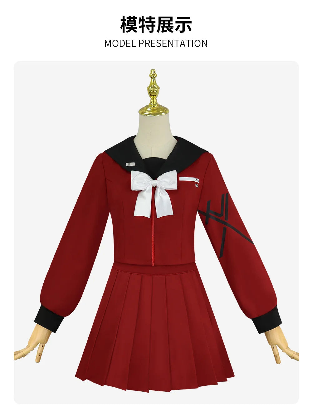 iCoser The Hundred Line Kako Tsukumo Cosplay Costume Red Sailor Suit Skirt Hairband Last Defense Academy Halloween Women Girls