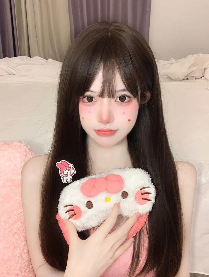 New Kawaii Sanrio Cinnamoroll Plush Eye Mask Anime Cinnamoroll Blackout Eye Mask Lunch Break Sleep Ladies Eye Protection