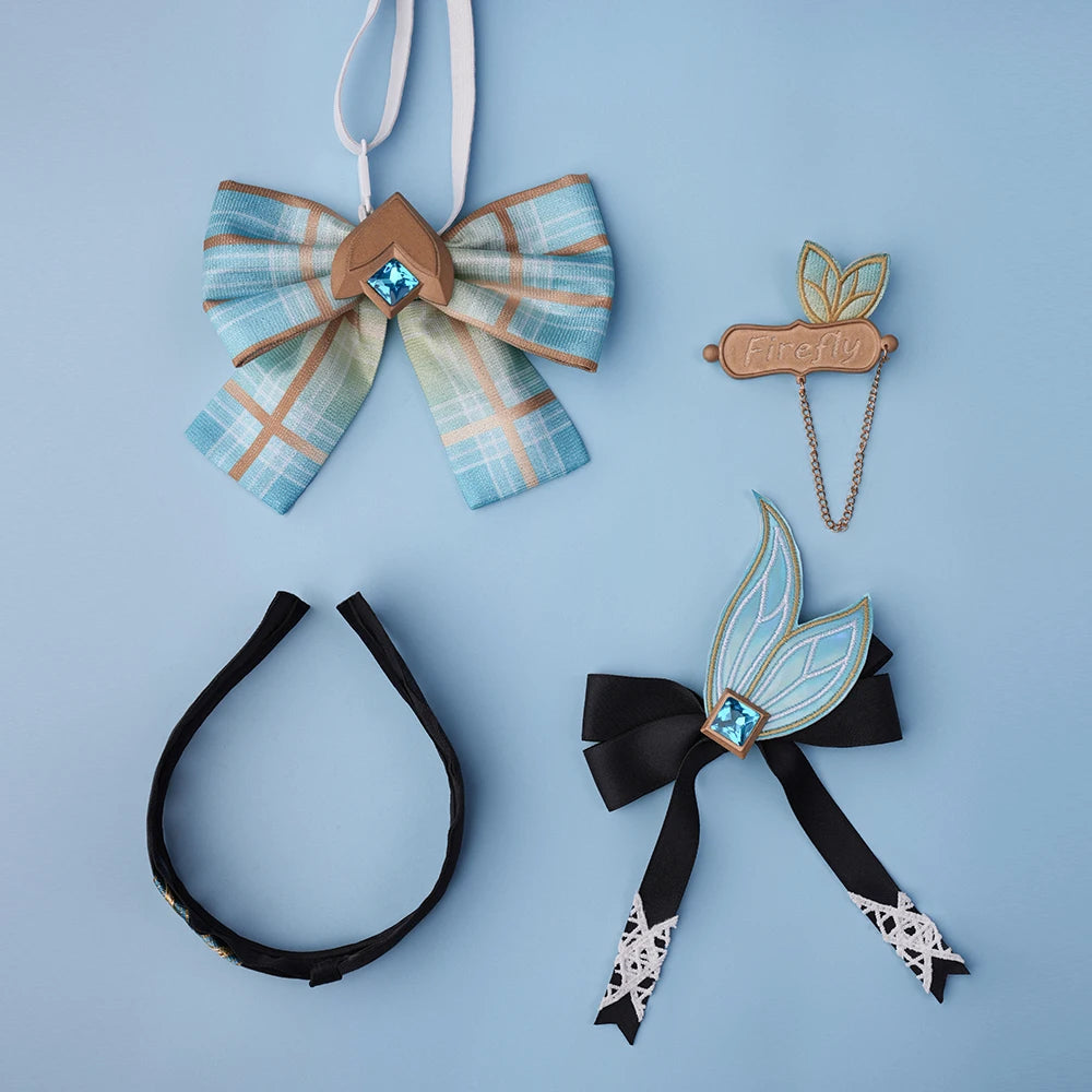 iCoser Honkai Star Rail Firefly Cosplay Costume Spring Missive Uniform Headwear Socks Halloween Party for Women Girls Cos Gifts