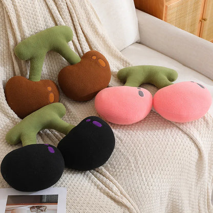 45cm Fruit Cherry Shaped Plush Pillow Soft Cute Pink Cherry Plushies Toy Hug Pillow Lovely Room Sofa Decoration