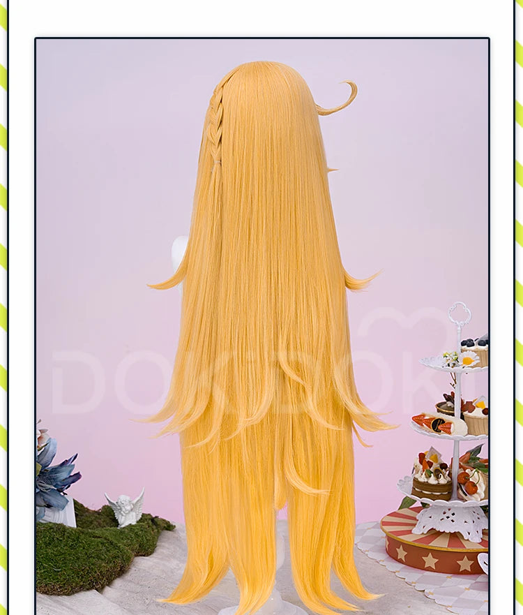 IN STOCK Escoffier Wig Game Genshin Impact DokiDoki Women Orange 80cm Long Hair Escoffier Cosplay Free Wig Cap