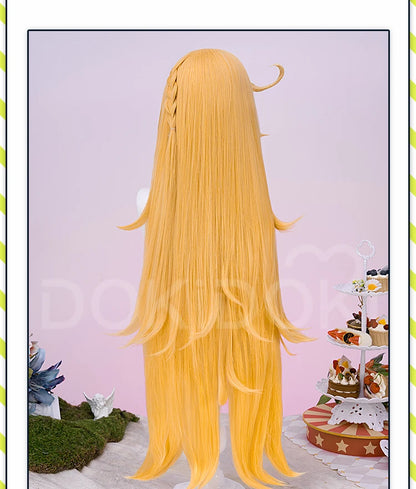 IN STOCK Escoffier Wig Game Genshin Impact DokiDoki Women Orange 80cm Long Hair Escoffier Cosplay Free Wig Cap