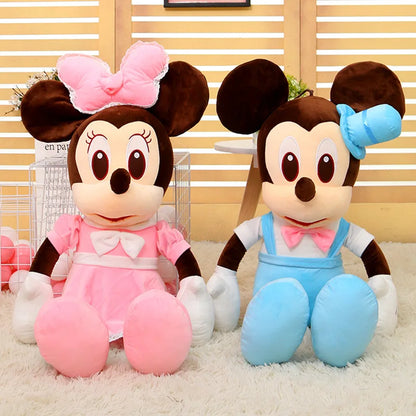 Disney 110cm Kawaii Mickey & Minnie Plush Pillow Set - Wedding Dress Stuffed Animals Soft Hugging Toy for Girls Gift Room Decor