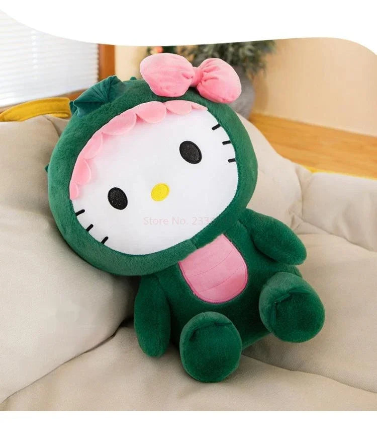 35cm Aoger Hello Kitty Cos Dinosaur Kawaii Cartoon Plush Doll Toys Soft Throw Pillow Back Cushion Girls Birthday Toyd Gifts