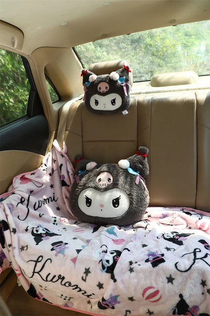 Lovely Kuromi My Melody Plushies Stuffed Anime Headrest Comfortale Soft Cuddly Pillow Cartoon Plush Toy Blanket Xmas Gifts Girl