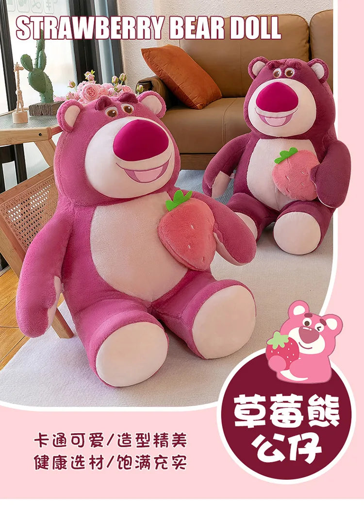 New 40-80cm Large Size Kawaii Strawberry Bear Series Plush Toy Pillow Doll Wedding Interior Accessories Couple Gift